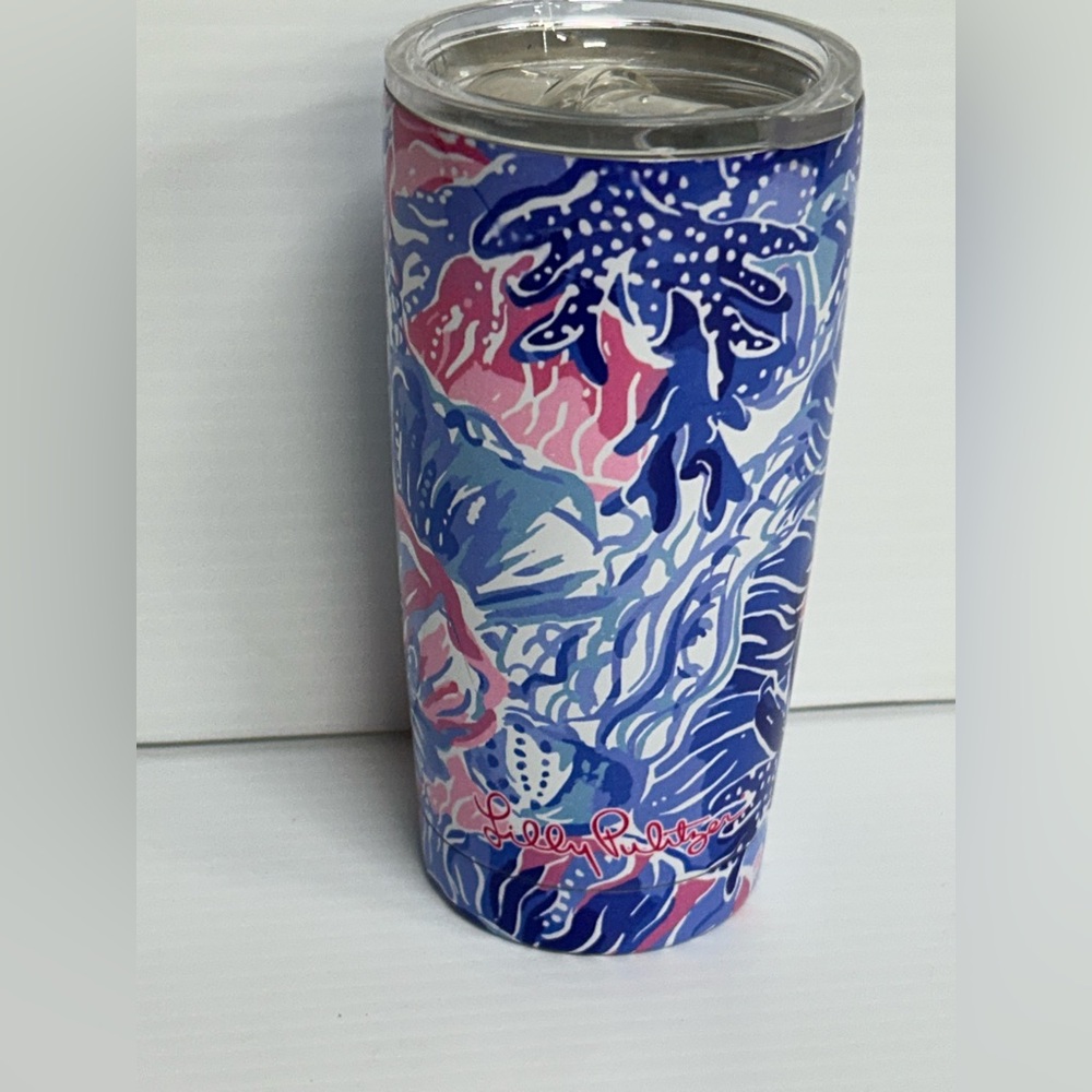 Lilly Pulitzer GWP Travel Tumbler 20 oz Saltwater Blue Shade Seekers